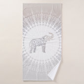 Taupe Gray Elephant Mandala Badhanddoek (Badhanddoek)