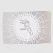 Taupe Gray Elephant Mandala Golfhanddoek (Horizontaal)