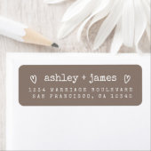 Taupe Gray Heart Couple Return Address Etiket (Insitu)