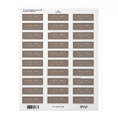 Taupe Gray Heart Couple Return Address Etiket (Full Sheet)
