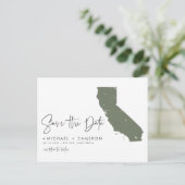 Taupe Green California Kaart QR Code Opslaan van d (Staand voorkant)