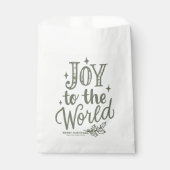 Taupe Green Joy to the World Christmas Lettering Bedankzakje (Voorkant)