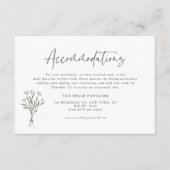 Taupe Green Minimalistische Boeket Accommodaties Informatiekaartje (Voorkant)