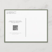 Taupe Green Nevada State Map QR-code Save the Date Aankondigingskaart (Achterkant)