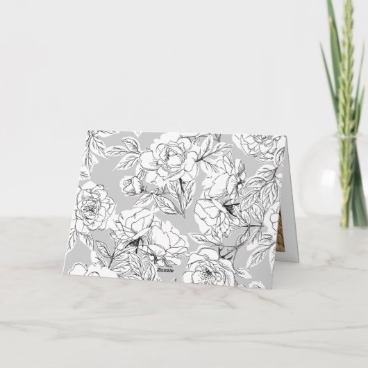 Taupe Green Retro Bold Typografie Fotobruiloft Bedankkaart (Achterkant)