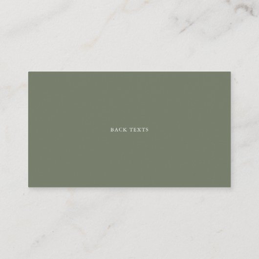 Taupe Green  Script Baby shower Boek Aanvraag Informatiekaartje (Achterkant)