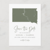 Taupe Green South Dakota Kaart QR Code De datum op (Voorkant)