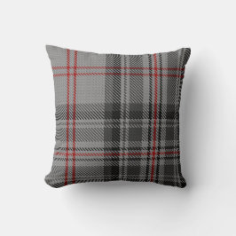 Taupe Grey Black Red Off-Center Giant Tartan Pset Kussen