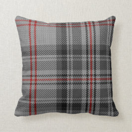 Taupe Grey Black Red Off-Center Giant Tartan Pset Kussen