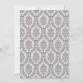 Taupe Grey Damask Bridal Shower Kaart (Achterkant)