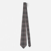 Taupe Grey Red Black Pset Tartan Flannel Stropdas (Voorkant)