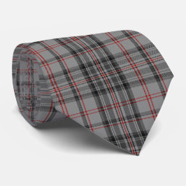 Taupe Grey Red Black Pset Tartan Flannel Stropdas