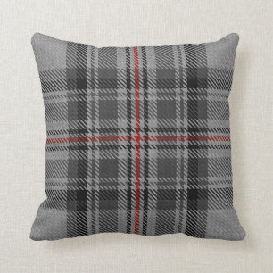 Taupe Grey Red Giant Tartan Pset Kussen