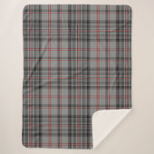 Taupe Grey Red Tartan Pset Sherpa Deken (Voorkant)