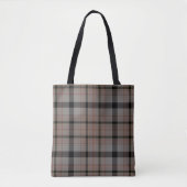 Taupe Grey Red Tartan Pset Tote Bag (Voorkant)