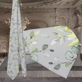 Taupe Grey Sage Green Eucalyptus Elegant Wedding Stropdas