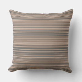 Taupe & Grey Simple Modern Striped Patroon Kussen