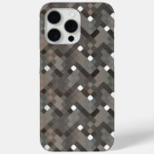 Taupe Grijs Bruin Zwart Mideeuw Pixelpatroon Case-Mate iPhone Case (Achterkant)