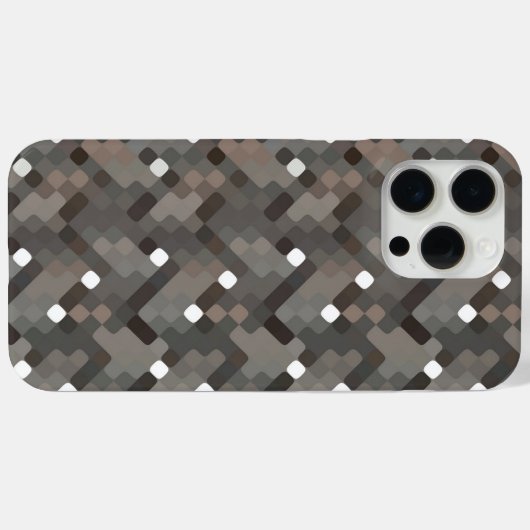 Taupe Grijs Bruin Zwart Mideeuw Pixelpatroon Case-Mate iPhone Case (Achterkant (horizontaal))