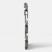 Taupe Grijs Bruin Zwart Mideeuw Pixelpatroon iPhone Hoesje (Linkerkant)