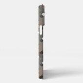 Taupe Grijs Bruin Zwart Mideeuw Pixelpatroon iPhone Hoesje (Rechterkant)