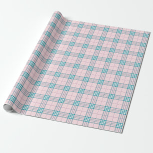 Taupe grijs en crèmekleurig fijn tartanruit cadeaupapier