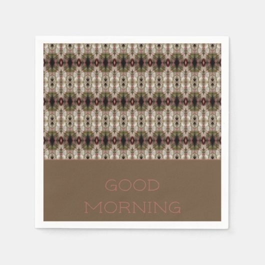 Taupe grijs en roze servet (Voorkant)