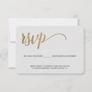 Taupe grijs Goud RSVP geen mailing Gereserveerde z Kaartje