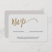 Taupe grijs Goud RSVP geen mailing Reserveringssto (Voorkant / Achterkant)