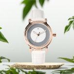 Taupe grijs initialen gepersonaliseerde eWatch Horloge<br><div class="desc">Cadeau voor haar,  taupe grijs polshorloge</div>