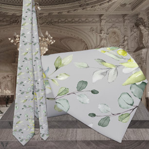 Taupe Grijs Salie Groen Eucalyptus Elegante Trouw Stropdas