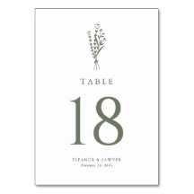 Taupe Groen Minimalistische Bloemen Boeket Huwelij