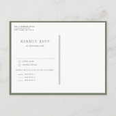 Taupe Groen Minimalistische Bloemen Boeket Huwelij Uitnodiging Briefkaart (Achterkant)