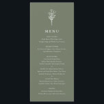 Taupe groene minimalistische bloemboeket trouwfees menu<br><div class="desc">Deze aanpasbare minimalistische trouwmenu kaart heeft een taupe groene moderne bloemboeket lijn kunst. Personaliseer door een datum en maaltijdkeuze toe te voegen. Deze minimalistische bloemige menu kaart is perfect voor trouwfeesten,  baby showers,  bruids showers,  verjaardagen en nog veel meer.</div>