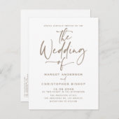 Taupe Hand Lettered Kalligrafie Boho Bruiloft Uitnodiging Briefkaart (Voorkant / Achterkant)