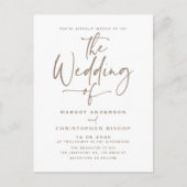 Taupe Hand Lettered Kalligrafie Boho Bruiloft Uitnodiging Briefkaart (Voorkant)