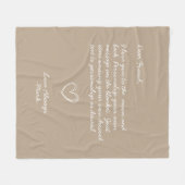 Taupe Handgeschreven Gepersonaliseerde Bericht Vri Fleece Deken (Voorkant (Horizontaal))