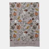 Taupe Harvest en Horns dankbaar gezegend Theedoek (Verticaal)