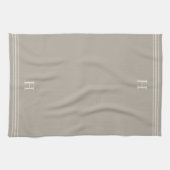 Taupe | Helling Stripe Monogram Theedoek (Horizontaal)