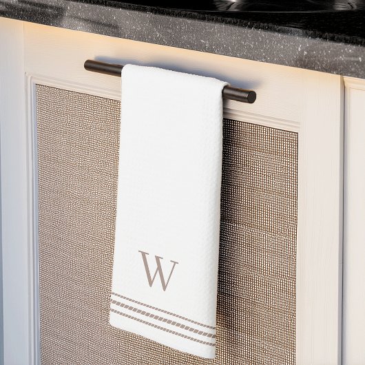 Taupe | Helling Stripe Monogram Theedoek