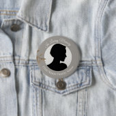 Taupe herdenkingsfoto knop ronde button 7,6 cm (In situ)