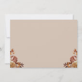 Taupe Herfst Bloemen Foto Save The Date (Achterkant)
