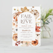 Taupe Herfst in Liefde Bloemenboog Pompoen Baby sh Kaart (Staand voorkant)