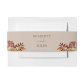 Taupe Herfst Waterverf Botanicals Wedding Uitnodigingen Wikkel (Voorkant Voorbeeld)