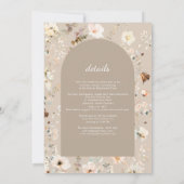 Taupe Herfst Wilde Bloem Rustieke Boho Bloemige Br Kaart (Achterkant)