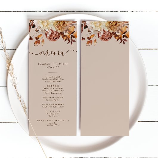 Taupe Herfstbladeren Menu