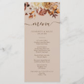 Taupe Herfstbladeren Menu (Voorkant)