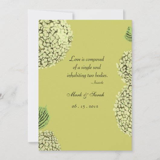 Taupe Hydrangea Uitnodiging (Voorkant)