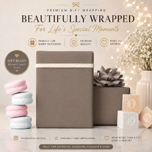 Taupe Inpakpapier Luxe Minimaal Cadeauverpakking