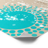 Taupe ivoor aqua strand bruids douche poster (Hoek)